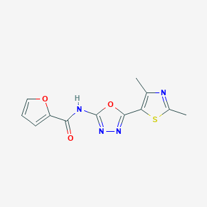 molecular formula C12H10N4O3S B2820455 N-(5-(2,4-二甲基噻唑-5-基)-1,3,4-噁二唑-2-基)呋喃-2-甲酰胺 CAS No. 1251710-00-5