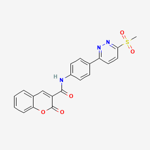 molecular formula C21H15N3O5S B2820457 N-(4-(6-(methylsulfonyl)pyridazin-3-yl)phenyl)-2-oxo-2H-chromene-3-carboxamide CAS No. 921839-35-2
