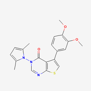 molecular formula C20H19N3O3S B2820461 5-(3,4-dimethoxyphenyl)-3-(2,5-dimethyl-1H-pyrrol-1-yl)thieno[2,3-d]pyrimidin-4(3H)-one CAS No. 356569-82-9