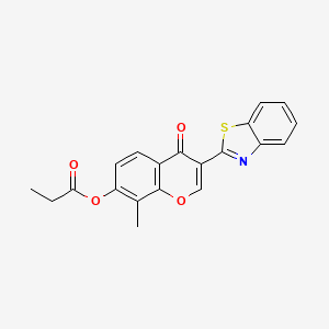 molecular formula C20H15NO4S B2820462 3-(benzo[d]thiazol-2-yl)-8-methyl-4-oxo-4H-chromen-7-yl propionate CAS No. 610760-22-0