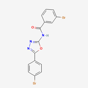 molecular formula C15H9Br2N3O2 B2820467 3-bromo-N-[5-(4-bromophenyl)-1,3,4-oxadiazol-2-yl]benzamide CAS No. 891128-00-0