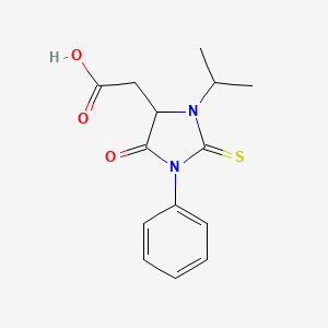molecular formula C14H16N2O3S B2820471 2-(3-异丙基-5-氧代-1-苯基-2-硫代咪唑啉-4-基)乙酸 CAS No. 1008993-22-3