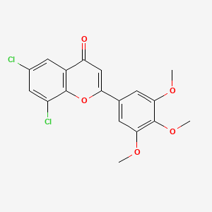molecular formula C18H14Cl2O5 B2820475 6,8-dichloro-2-(3,4,5-trimethoxyphenyl)-4H-chromen-4-one CAS No. 878046-78-7