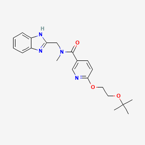molecular formula C21H26N4O3 B2820511 N-((1H-benzo[d]imidazol-2-yl)methyl)-6-(2-(tert-butoxy)ethoxy)-N-methylnicotinamide CAS No. 2034500-11-1
