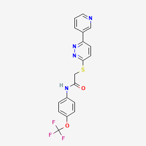 2-(6-pyridin-3-ylpyridazin-3-yl)sulfanyl-N-[4-(trifluoromethoxy)phenyl]acetamide