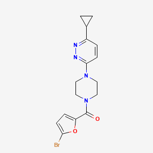 molecular formula C16H17BrN4O2 B2820520 (5-Bromofuran-2-yl)(4-(6-cyclopropylpyridazin-3-yl)piperazin-1-yl)methanone CAS No. 2034233-67-3