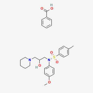 N-(2-hydroxy-3-(piperidin-1-yl)propyl)-N-(4-methoxyphenyl)-4-methylbenzenesulfonamide benzoate
