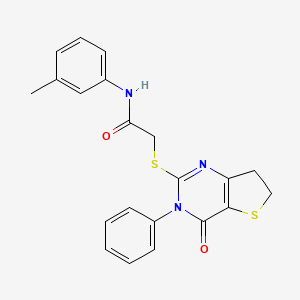 2-((4-oxo-3-phenyl-3,4,6,7-tetrahydrothieno[3,2-d]pyrimidin-2-yl)thio)-N-(m-tolyl)acetamide
