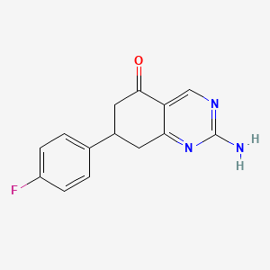 molecular formula C14H12FN3O B2820531 2-amino-7-(4-fluorophenyl)-7,8-dihydroquinazolin-5(6H)-one CAS No. 351163-48-9
