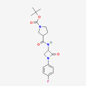 molecular formula C19H24FN3O4 B2820533 Tert-butyl 3-{[1-(4-fluorophenyl)-2-oxoazetidin-3-yl]carbamoyl}pyrrolidine-1-carboxylate CAS No. 1796914-03-8