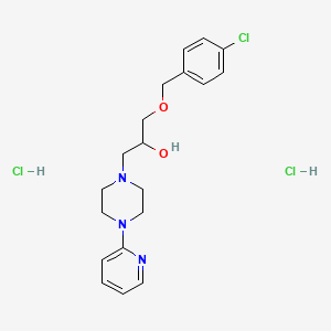 molecular formula C19H26Cl3N3O2 B2820545 1-((4-Chlorobenzyl)oxy)-3-(4-(pyridin-2-yl)piperazin-1-yl)propan-2-ol dihydrochloride CAS No. 473267-02-6