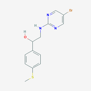 molecular formula C13H14BrN3OS B2820546 2-[(5-Bromopyrimidin-2-yl)amino]-1-(4-methylsulfanylphenyl)ethanol CAS No. 2379976-16-4