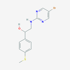 molecular formula C13H14BrN3OS B2820546 2-[(5-Bromopyrimidin-2-yl)amino]-1-[4-(methylsulfanyl)phenyl]ethan-1-ol CAS No. 2379976-16-4