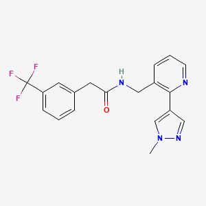 molecular formula C19H17F3N4O B2820547 N-((2-(1-methyl-1H-pyrazol-4-yl)pyridin-3-yl)methyl)-2-(3-(trifluoromethyl)phenyl)acetamide CAS No. 2034562-14-4