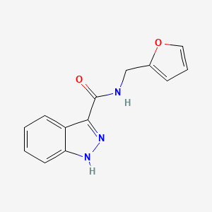 molecular formula C13H11N3O2 B2820552 N-(噻吩-2-基甲基)-1H-吲唑-3-甲酰胺 CAS No. 878119-10-9