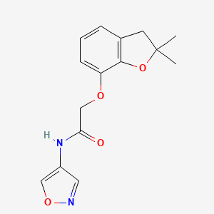molecular formula C15H16N2O4 B2820564 2-((2,2-dimethyl-2,3-dihydrobenzofuran-7-yl)oxy)-N-(isoxazol-4-yl)acetamide CAS No. 1396872-44-8