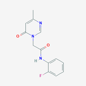 molecular formula C13H12FN3O2 B2820566 N-(2-fluorophenyl)-2-(4-methyl-6-oxopyrimidin-1(6H)-yl)acetamide CAS No. 1203373-89-0