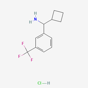 molecular formula C12H15ClF3N B2820568 Cyclobutyl[3-(trifluoromethyl)phenyl]methanamine hydrochloride CAS No. 1803598-33-5