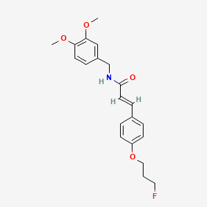 molecular formula C21H24FNO4 B2820579 (E)-N-(3,4-dimethoxybenzyl)-3-[4-(3-fluoropropoxy)phenyl]-2-propenamide CAS No. 1164464-37-2