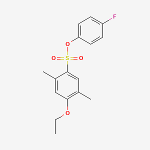 molecular formula C16H17FO4S B2820588 4-Fluorophenyl 4-ethoxy-2,5-dimethylbenzene-1-sulfonate CAS No. 2361754-39-2