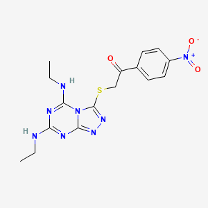 2-{[5,7-Bis(ethylamino)[1,2,4]triazolo[4,3-a][1,3,5]triazin-3-yl]sulfanyl}-1-(4-nitrophenyl)ethanone