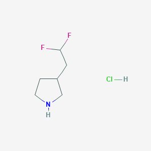 molecular formula C6H12ClF2N B2820592 3-(2,2-二氟乙基)吡咯烷盐酸盐 CAS No. 2230803-39-9