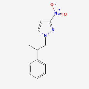 molecular formula C12H13N3O2 B2820594 3-Nitro-1-(2-phenylpropyl)-1H-pyrazole CAS No. 1240572-87-5