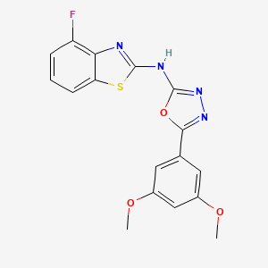 molecular formula C17H13FN4O3S B2820602 5-(3,5-二甲氧基苯基)-N-(4-氟苯并[d]噻唑-2-基)-1,3,4-噁二唑-2-胺 CAS No. 862975-20-0