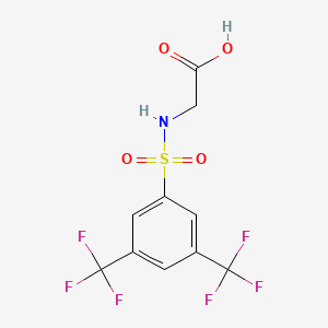 molecular formula C10H7F6NO4S B2820603 2-[3,5-Bis(trifluoromethyl)benzenesulfonamido]acetic acid CAS No. 731802-57-6