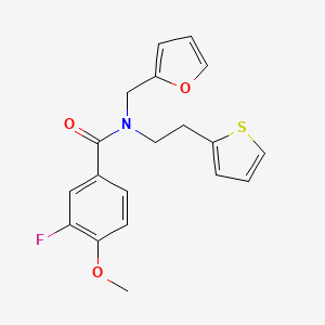 3-fluoro-N-(furan-2-ylmethyl)-4-methoxy-N-(2-(thiophen-2-yl)ethyl)benzamide