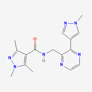 1,3,5-trimethyl-N-((3-(1-methyl-1H-pyrazol-4-yl)pyrazin-2-yl)methyl)-1H-pyrazole-4-carboxamide