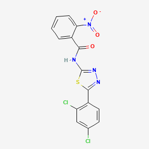 molecular formula C15H8Cl2N4O3S B2820612 N-[5-(2,4-dichlorophenyl)-1,3,4-thiadiazol-2-yl]-2-nitrobenzamide CAS No. 391227-00-2