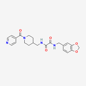 molecular formula C22H24N4O5 B2820616 N1-(苯并[d][1,3]二噁杂环-5-基甲基)-N2-((1-异烟肼酰基哌啶-4-基)甲基)草酰胺 CAS No. 1396808-08-4