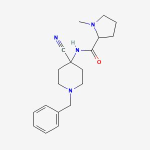molecular formula C19H26N4O B2820617 N-(1-Benzyl-4-cyanopiperidin-4-yl)-1-methylpyrrolidine-2-carboxamide CAS No. 2175299-45-1