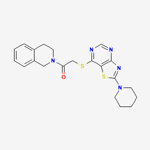 1-(3,4-dihydroisoquinolin-2(1H)-yl)-2-((2-(piperidin-1-yl)thiazolo[4,5-d]pyrimidin-7-yl)thio)ethanone