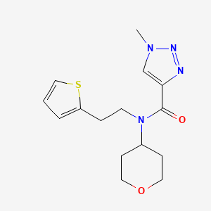 molecular formula C15H20N4O2S B2820626 1-methyl-N-(tetrahydro-2H-pyran-4-yl)-N-(2-(thiophen-2-yl)ethyl)-1H-1,2,3-triazole-4-carboxamide CAS No. 1787916-11-3