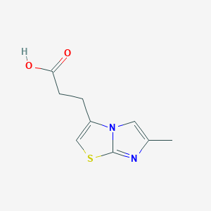molecular formula C9H10N2O2S B2820640 3-(6-Methylimidazo[2,1-b]thiazol-3-yl)propanoic acid CAS No. 1286725-66-3