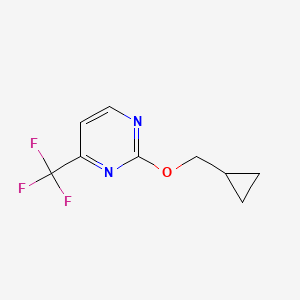 molecular formula C9H9F3N2O B2820642 2-(Cyclopropylmethoxy)-4-(trifluoromethyl)pyrimidine CAS No. 2202325-40-2