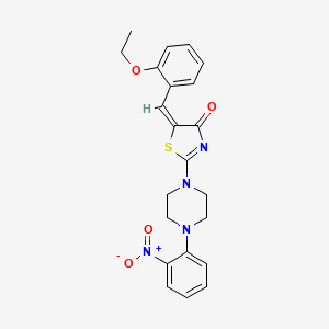 molecular formula C22H22N4O4S B2820649 (E)-5-(2-ethoxybenzylidene)-2-(4-(2-nitrophenyl)piperazin-1-yl)thiazol-4(5H)-one CAS No. 443973-35-1