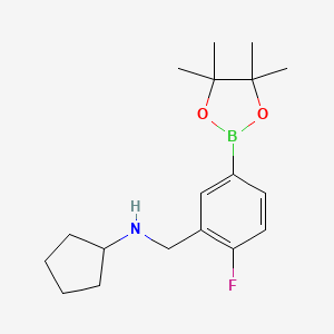 molecular formula C18H27BFNO2 B2820651 3-(Cyclopentylaminomethyl)-4-fluorophenylboronic acid pinacol ester CAS No. 2377607-35-5