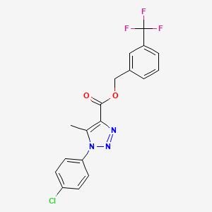molecular formula C18H13ClF3N3O2 B2820656 3-(trifluoromethyl)benzyl 1-(4-chlorophenyl)-5-methyl-1H-1,2,3-triazole-4-carboxylate CAS No. 946242-04-2