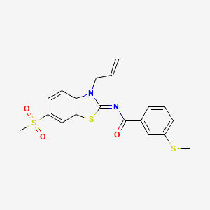 molecular formula C19H18N2O3S3 B2820657 (Z)-N-(3-allyl-6-(methylsulfonyl)benzo[d]thiazol-2(3H)-ylidene)-3-(methylthio)benzamide CAS No. 896027-00-2