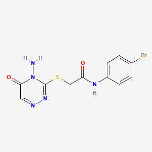 molecular formula C11H10BrN5O2S B2820667 2-[(4-amino-5-oxo-1,2,4-triazin-3-yl)sulfanyl]-N-(4-bromophenyl)acetamide CAS No. 869068-25-7