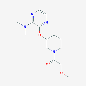 molecular formula C14H22N4O3 B2820668 1-(3-((3-(二甲基氨基)吡嘧啶-2-基)氧基)哌啶-1-基)-2-甲氧基乙酮 CAS No. 2034479-91-7
