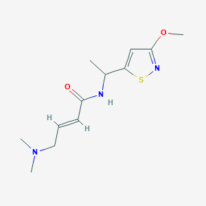 molecular formula C12H19N3O2S B2820670 (E)-4-(Dimethylamino)-N-[1-(3-methoxy-1,2-thiazol-5-yl)ethyl]but-2-enamide CAS No. 2411331-52-5