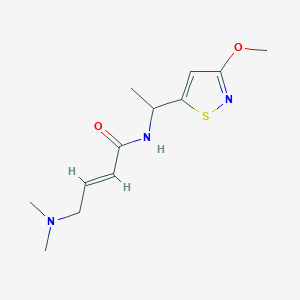 (E)-4-(Dimethylamino)-N-[1-(3-methoxy-1,2-thiazol-5-yl)ethyl]but-2-enamide