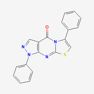 molecular formula C19H12N4OS B2820682 1,6-diphenylpyrazolo[3,4-d][1,3]thiazolo[3,2-a]pyrimidin-4(1H)-one CAS No. 174535-76-3