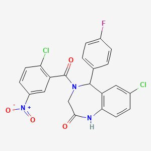 7-chloro-4-(2-chloro-5-nitrobenzoyl)-5-(4-fluorophenyl)-3,5-dihydro-1H-1,4-benzodiazepin-2-one