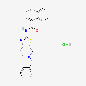 molecular formula C24H22ClN3OS B2820701 N-(5-benzyl-4,5,6,7-tetrahydrothiazolo[5,4-c]pyridin-2-yl)-1-naphthamide hydrochloride CAS No. 1189712-42-2