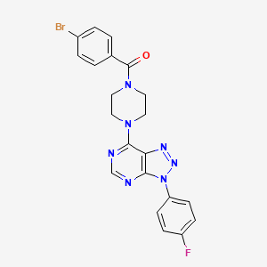 molecular formula C21H17BrFN7O B2820703 (4-bromophenyl)(4-(3-(4-fluorophenyl)-3H-[1,2,3]triazolo[4,5-d]pyrimidin-7-yl)piperazin-1-yl)methanone CAS No. 923512-39-4